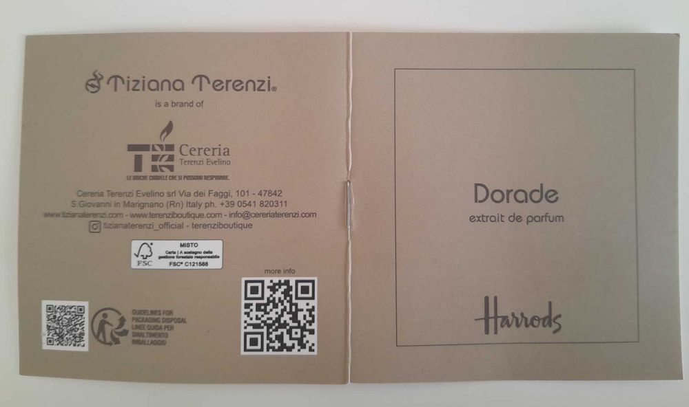 Тiziana Terenzi Dorade Harrods Exclusive 50ml -£225- Extrait de parfum
