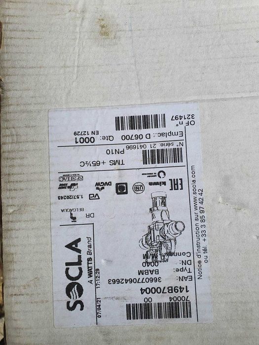 Socla SAS zawór antyskażeniowy DN40 PN10, typ BA/BM040