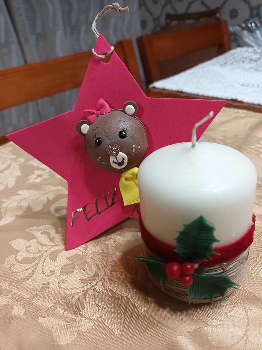 Vela + estrela de natal