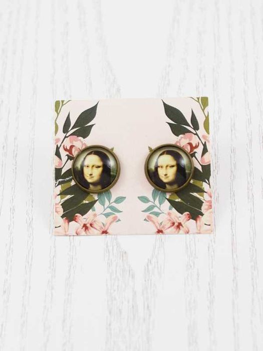 kolczyki Mona Lisa sztyfty wkrętki vintage boho retro etno folk NB184