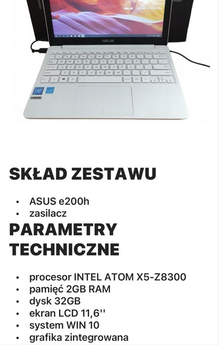 Laptop -  netbook ASUS i zegarek smartwatch