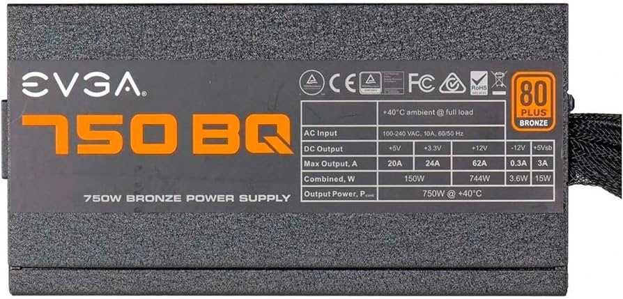 EVGA 750W BQ 80 Plus Bronze Modular