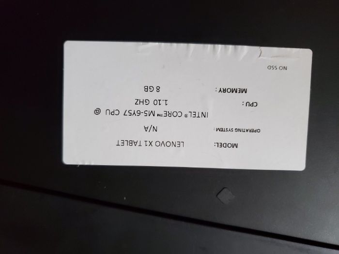 Lenovo ThinkPad X1 Tablet \ Core m5-6Y57 8GB RAM 128GB SSD