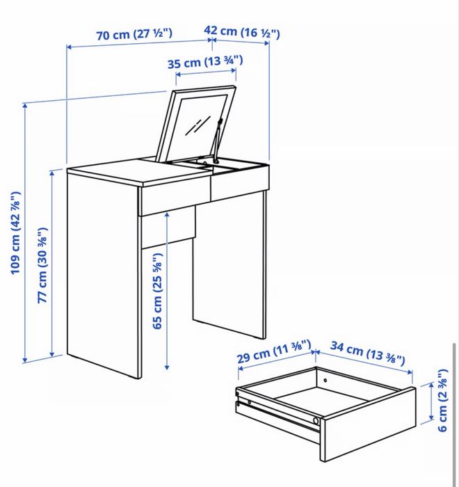 Biala toaletka ikea
