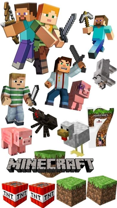 Express Wydruk cukrowy jadalny włoski papier Modecor Minecraft