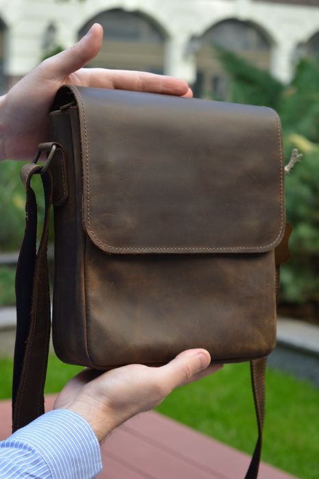 Сумка чоловіча ручної роботи з натуральної шкіри сумка мужская кожаная
