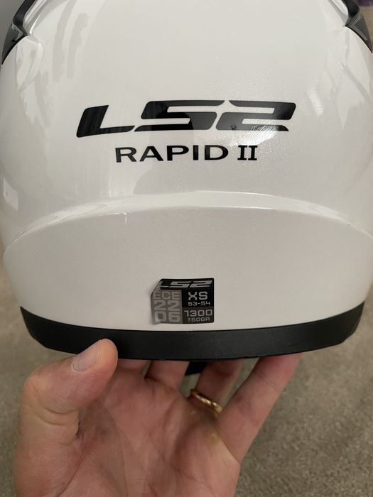 Capacete LS2 Rapid II -  XS - Branco -Como Novo (Ideal criança)