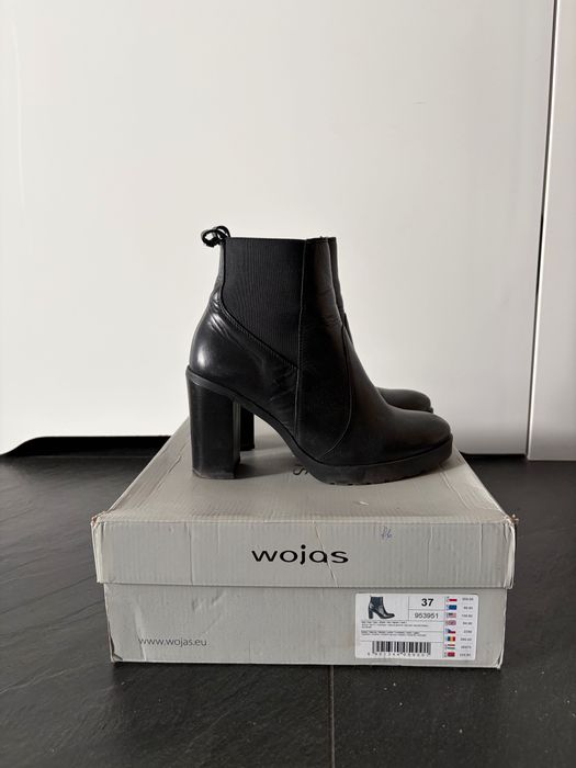 Skórzane botki na obcasie Wojas rozmiar 37