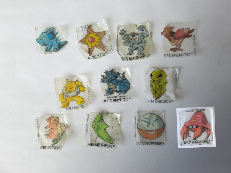 Lote autocolantes pokemon boomer pastilhas