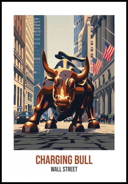 Plakat 68x101cm Charging Bull