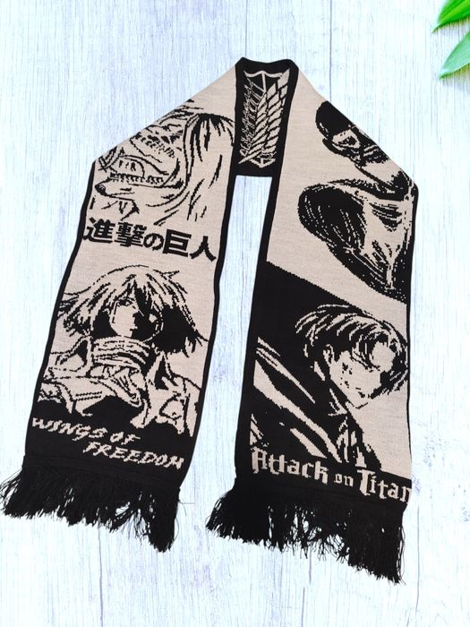Акриловий шарф аніме Атака Титанів 150см новий дизайн від Docent.shop