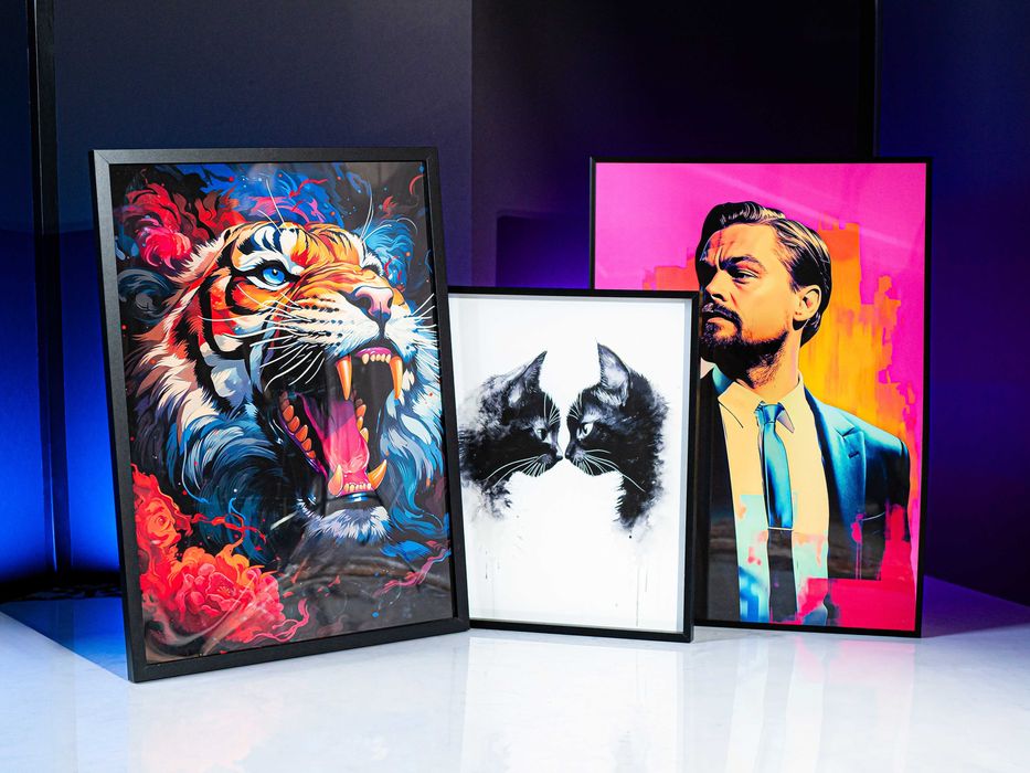 Plakat na Ścianę Obraz Pszczoła Farby Kwiaty Art 40x60 cm Premium