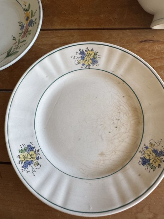 Conjunto de 3 peças de louça antiga