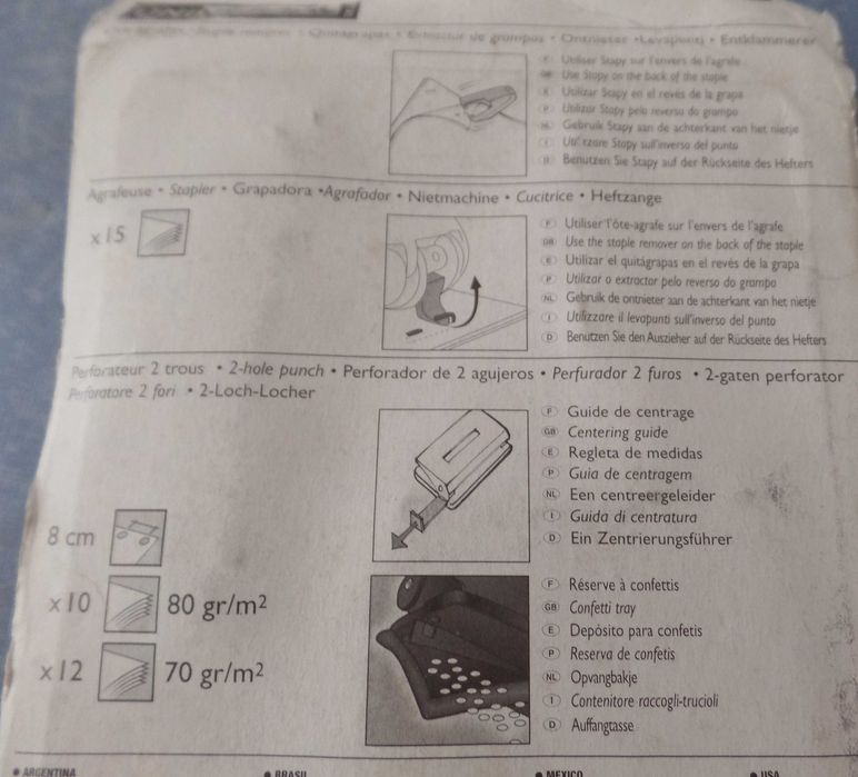 Conjunto Agrafador e Furador MAPED 631760 Novo (818)