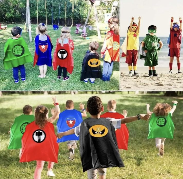 Дитячий карнавальний костюм плащ, маска і браслет