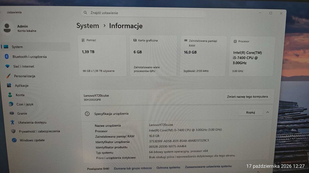 Lenovo Ideacentre y720 cube