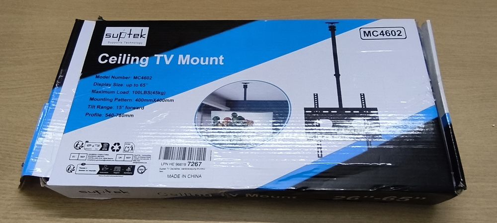 NOWY sufitowy uchwyt do telewizora do 65" cali