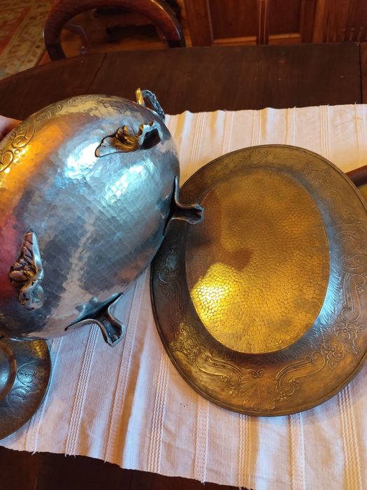 Terrina com prato em estanho