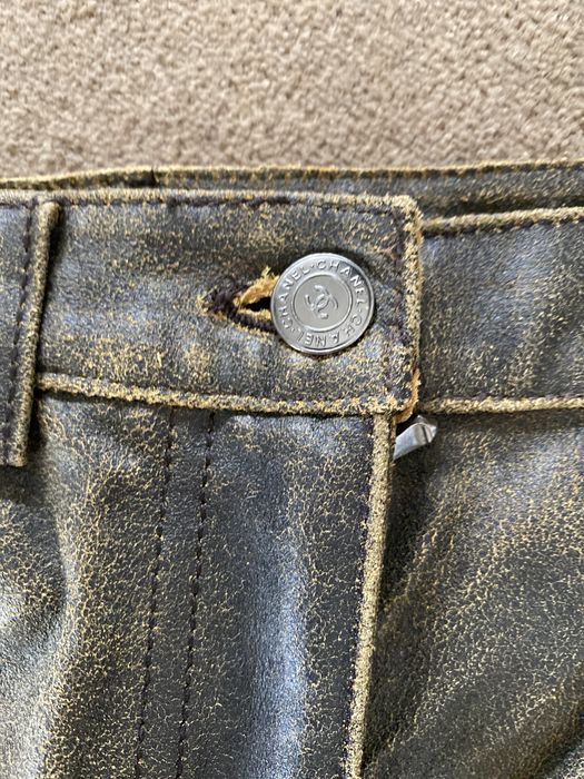 Spodnie Chanel skora i jeans .