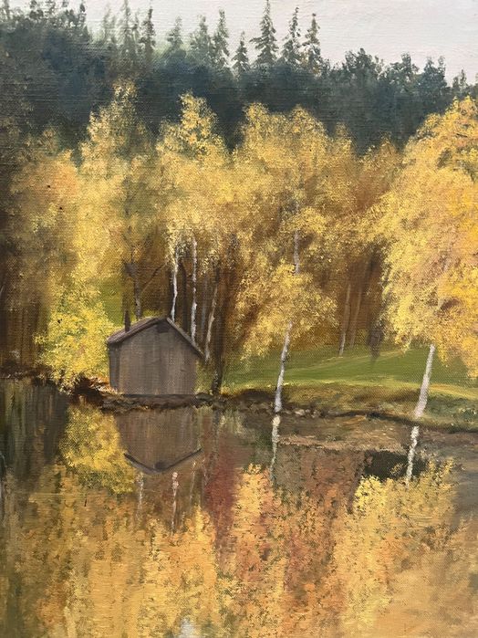 Obraz olejny malowany na płótnie bardzo  duży