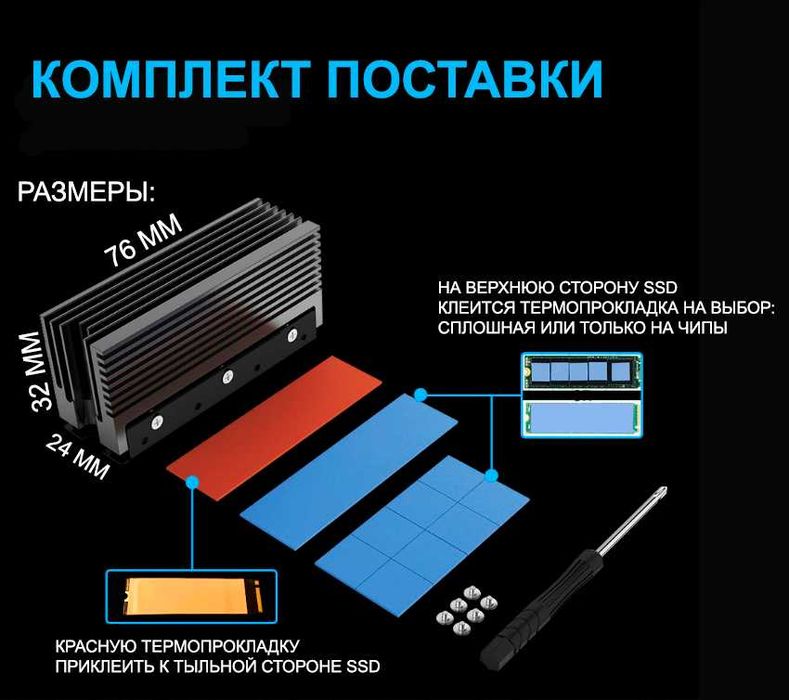 Радіатор для SSD M.2 2280