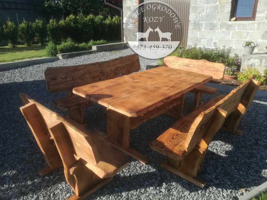 CENY DO KOŃCA LUTEGO! Meble ogrodowe drewniane góralskie Lite drewno