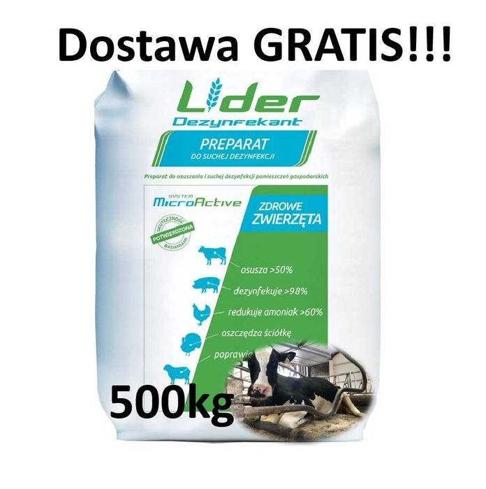 Dezynfekant Lider, preparat do osuszania słomy dla krów, świń  500kg