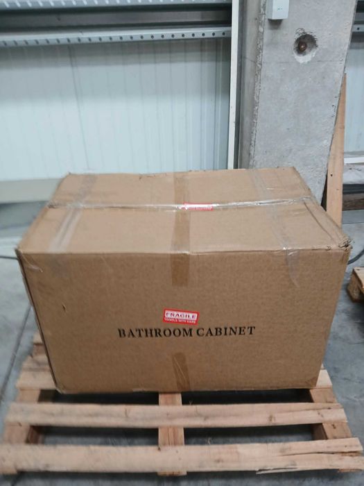 Móvel de Casa de Banho 80cm cor madeira com Lavatório de pousar