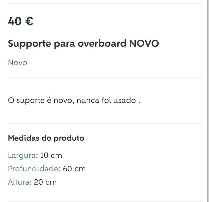 Suporte para overboard