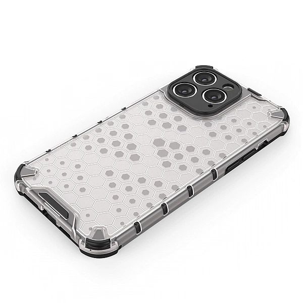 Honeycomb etui iPhone 14 Pro Max pancerny hybrydowy pokrowiec niebiesk