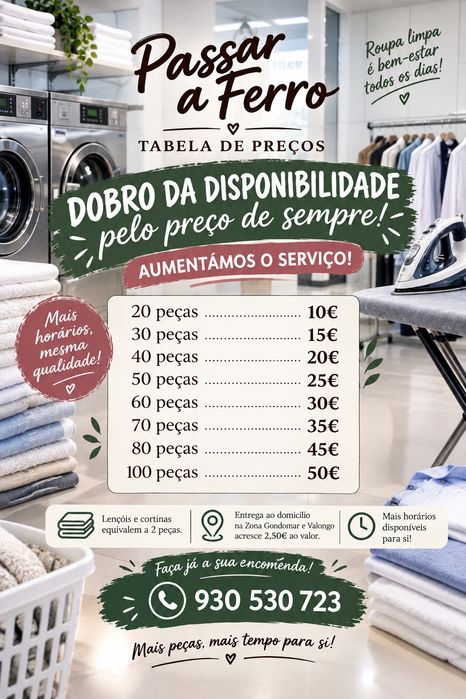 Servico de passar a ferro