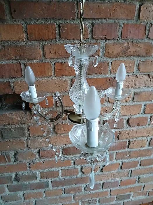 3 ramienny żyrandol szklany styl Glamour rokoko Vintage