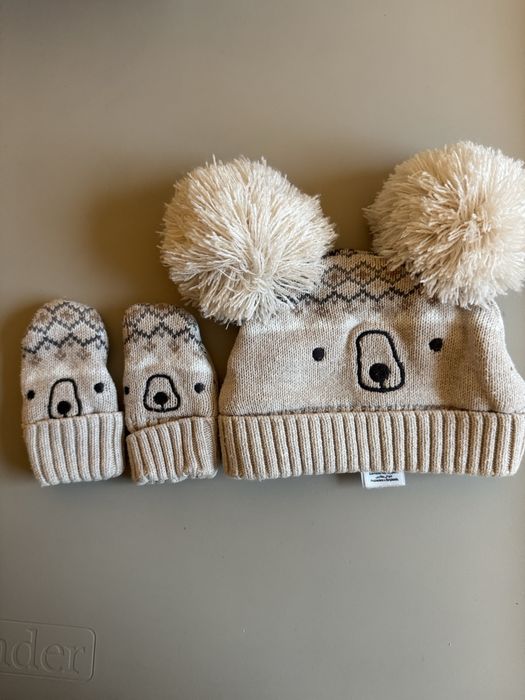 Czapka i rękawiczki niemowlę 0-1rok