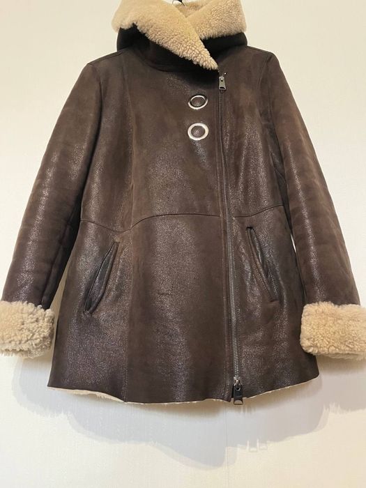 Дублёнка натуральная капюшон M-L