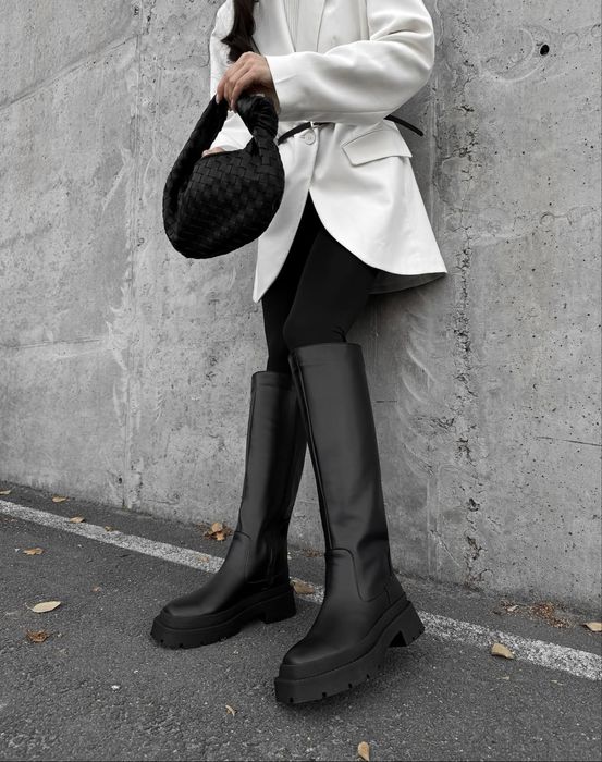 Сапожки сапоги трубы! Натуральная кожа! Тренд Zara