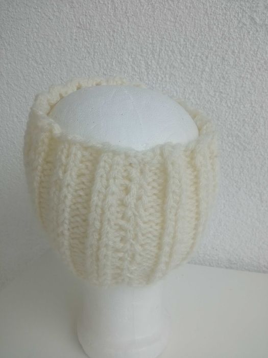 Handmade szeroka ręcznie robiona opaska na głowę akryl