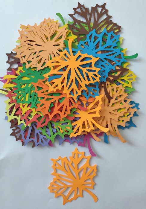 Dekoracja jesienna Na Okno Gazetkę Jesień Liść 1 Pakiet 16x14cm - 10sz