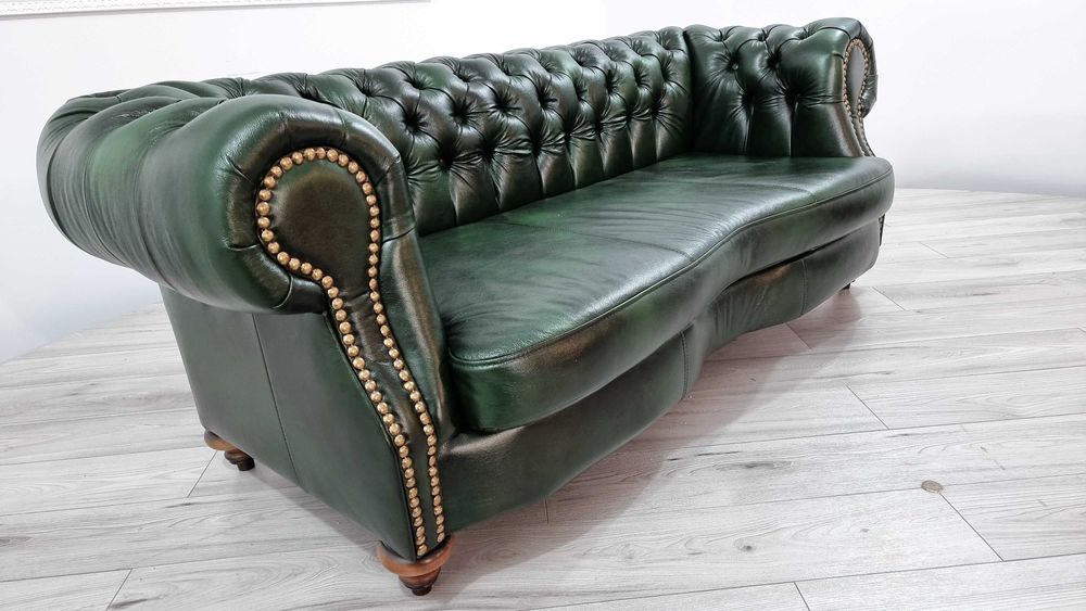 Zestaw pikowany Chesterfield MILTON 3+1+pufa/ skóra / producent