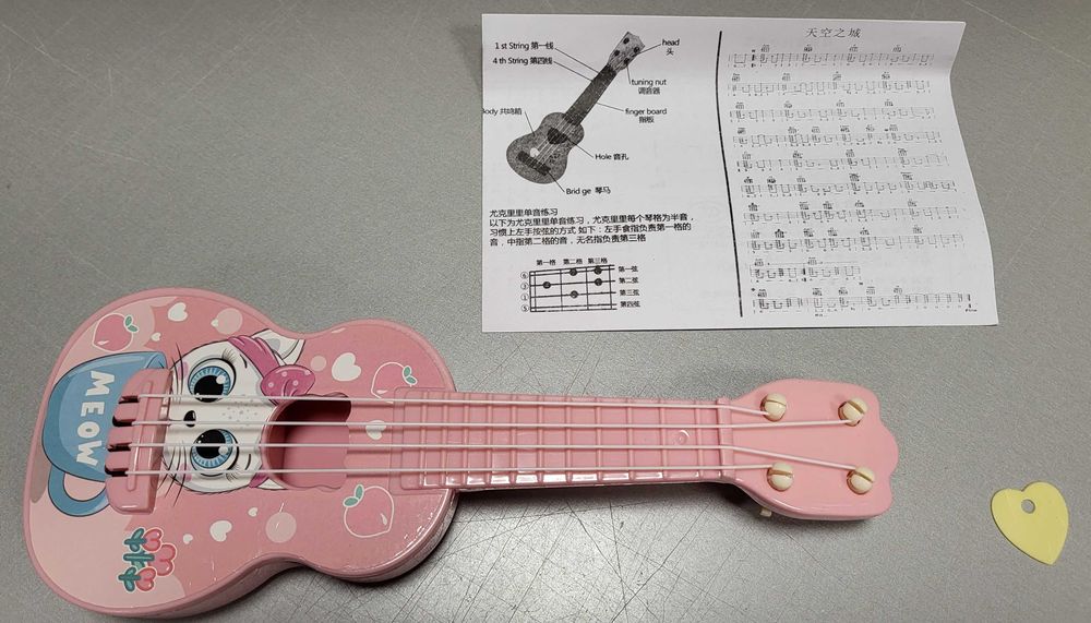 Ukulele gitara + kostka do gry i instrukcja