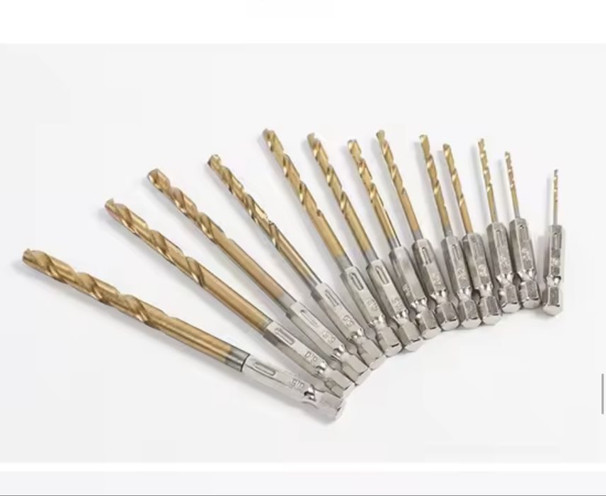 шестигранна 1/4 13 предметів, набір спіральних свердел нові 1,5-6,5 мм