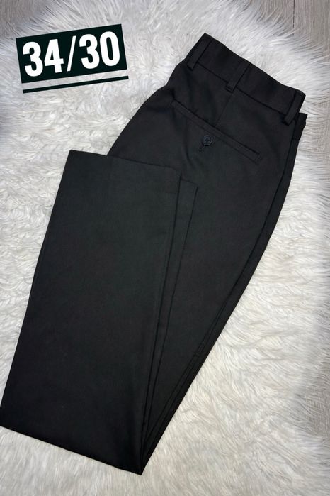 Primark eleganckie spodnie męskie czarne 34/30 regular fit wizytowe