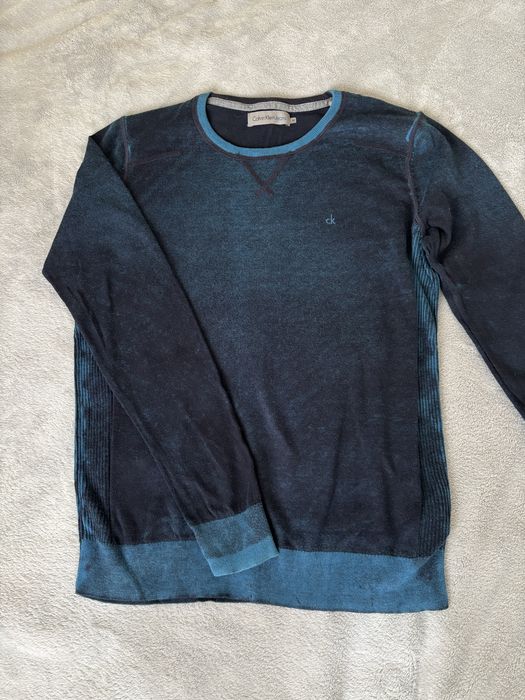 Чоловічий синьо-блакитний светр М Calvin Klein