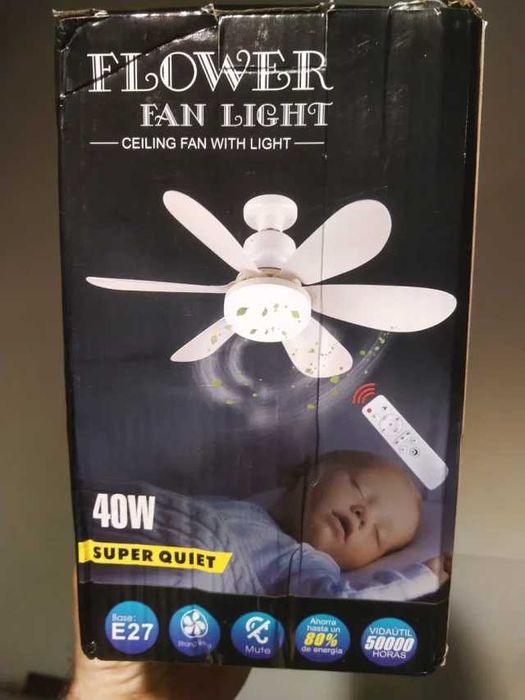 Ventoinha de teto E27 com iluminação
