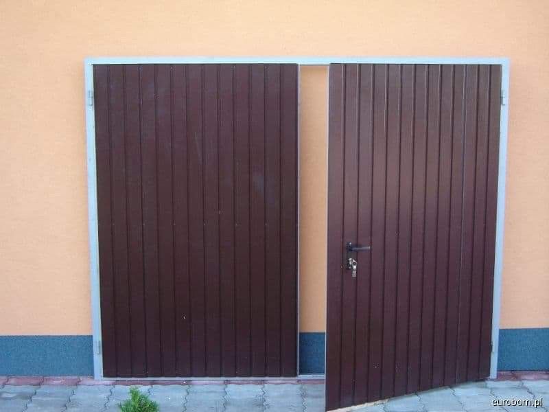 Brama garażowa dwuskrzydłowa 2,50x2,10 brąz dostawa Gratis