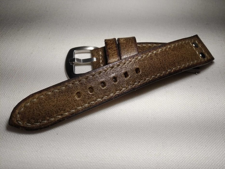 Pasek skórzany do zegarka 20 / 18 mm skóra Full Grain , szybki montaż