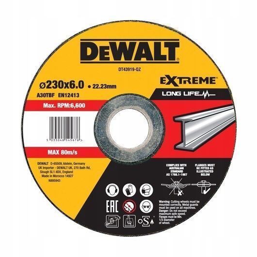 Tarcza Do Cięcia Stali Nierdzewnej 230*6Mm DeWalt