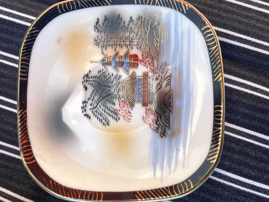 Antigo Serviço de Café Japonês Art Déco (Pintado à Mão) – Completo 5+1