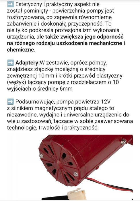 Pompa powietrza do pracy ciągłej .12V.3000L/h