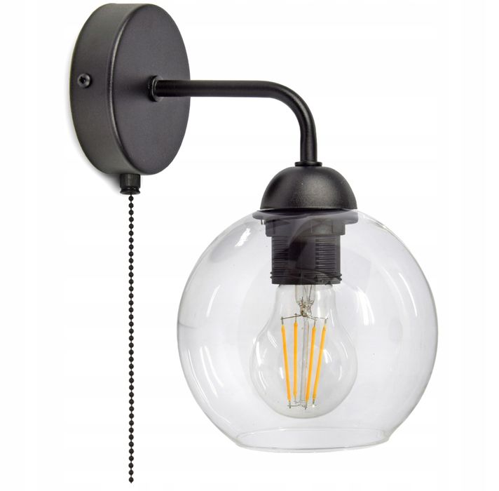 2 sztuki Kinkiet Luxolar czarny, przezroczysty E27 60 W