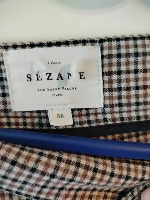 Spodnie Sézane s 36 krata brązowa czarna